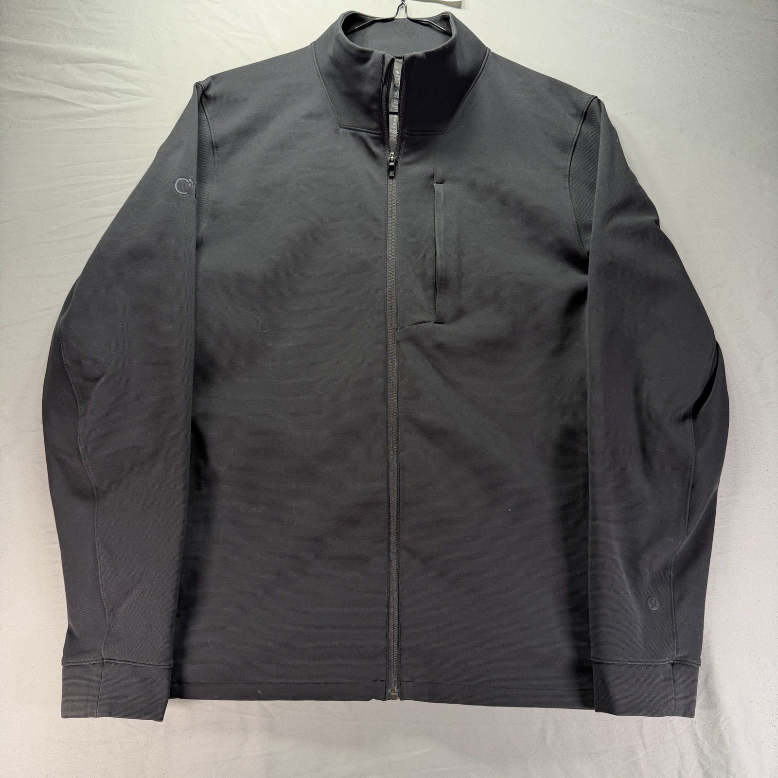 Lululemon Jacket Men XL Black Sojourn Full Zip Track Warpstreme Athletic Stretch