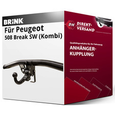 Für Peugeot 508 Break SW I Typ 8E (Brink) Anhängerkupplung horizontal abnehmbar