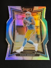 (2) 2024 Panini Select Concourse Justin Herbert #41 Silver Prizm Die-Cut + Base