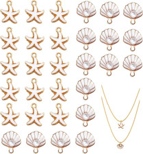 30Pcs Shell Charm Starfish Charms for Jewelry Making DIY Necklace Bracelet and E