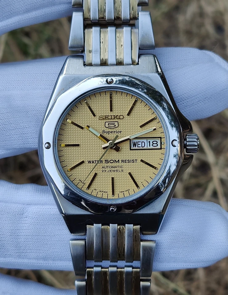 Reloj Hombre Seiko 5 Superior Automático ''Estilo Roble Real'' 7S36-00H0 Japón Foto 2 de 4