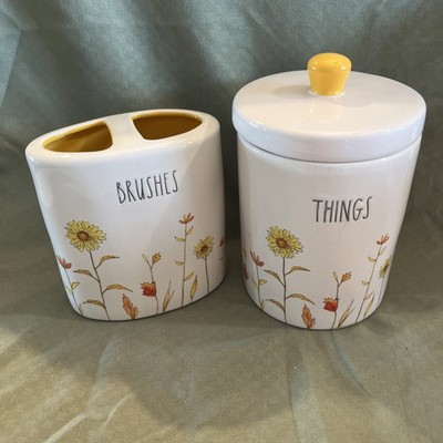 Rae Dunn Artisan Collection by Magenta #213 Brushes and Things Set of 2 Bathroom