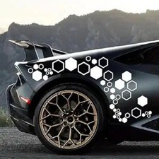 52 PCS Honeycomb Decals Vinyl Hexagonal Graphics Sticker Car Body Color: White