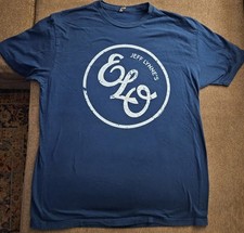 JEFF LYNNE'S ELO ELECTRIC LIGHT ORCHESTRA LOGO Classic Blue Shirt Rock Concert🌠