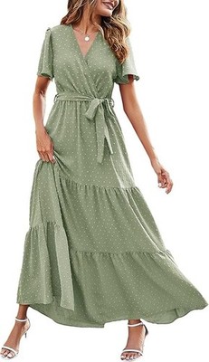 slim fit dress slacks Ecru and Sap Green Crinkled Cotton Boho Maxi Shirt Dress 34