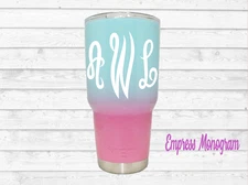 Monogram Decal Vinyl Personalized Initials Sticker for your Tumbler cup laptop