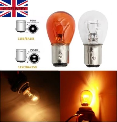 BAU15S/1156/1157 Blinker vorne hinten Blinker Auto P21/5W Licht Glas Birne UK