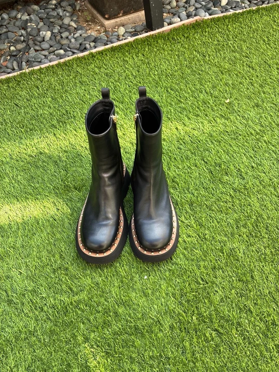 COACH サイドゴアブーツ ピアス ブーティー スタッズ ブラック 24.5㎝ Coach Leather Upper Studded Boots for Women for sale | eBay