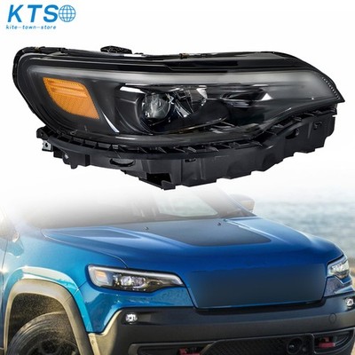 For Jeep Cherokee 2019-2022 LED Headlight Assembly Right RH Side Black Housing