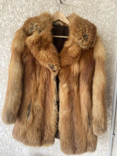 Manteau Fourrure Renard Roux/Red Fox Fur Coat Vintage - Afbeelding 1 van 3