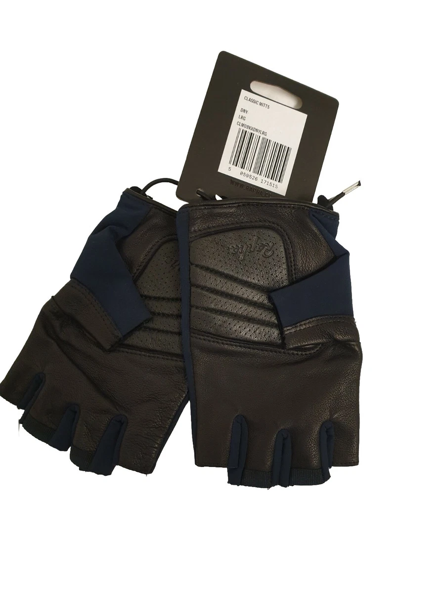 Rapha Classic Mitts Gloves Black Blue DNY Size LARGE BNWT Latest