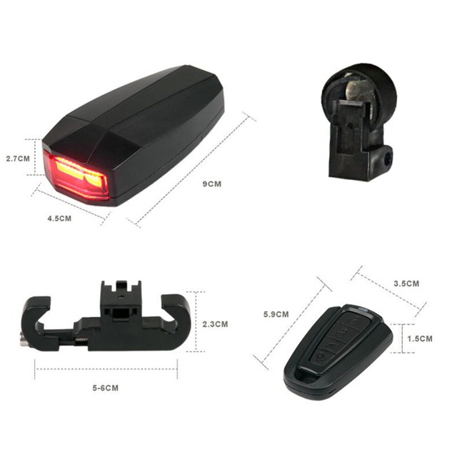 3 in 1 fahrradalarmanlage alarmschloss fahrrad lampe rücklicht leuchte licht