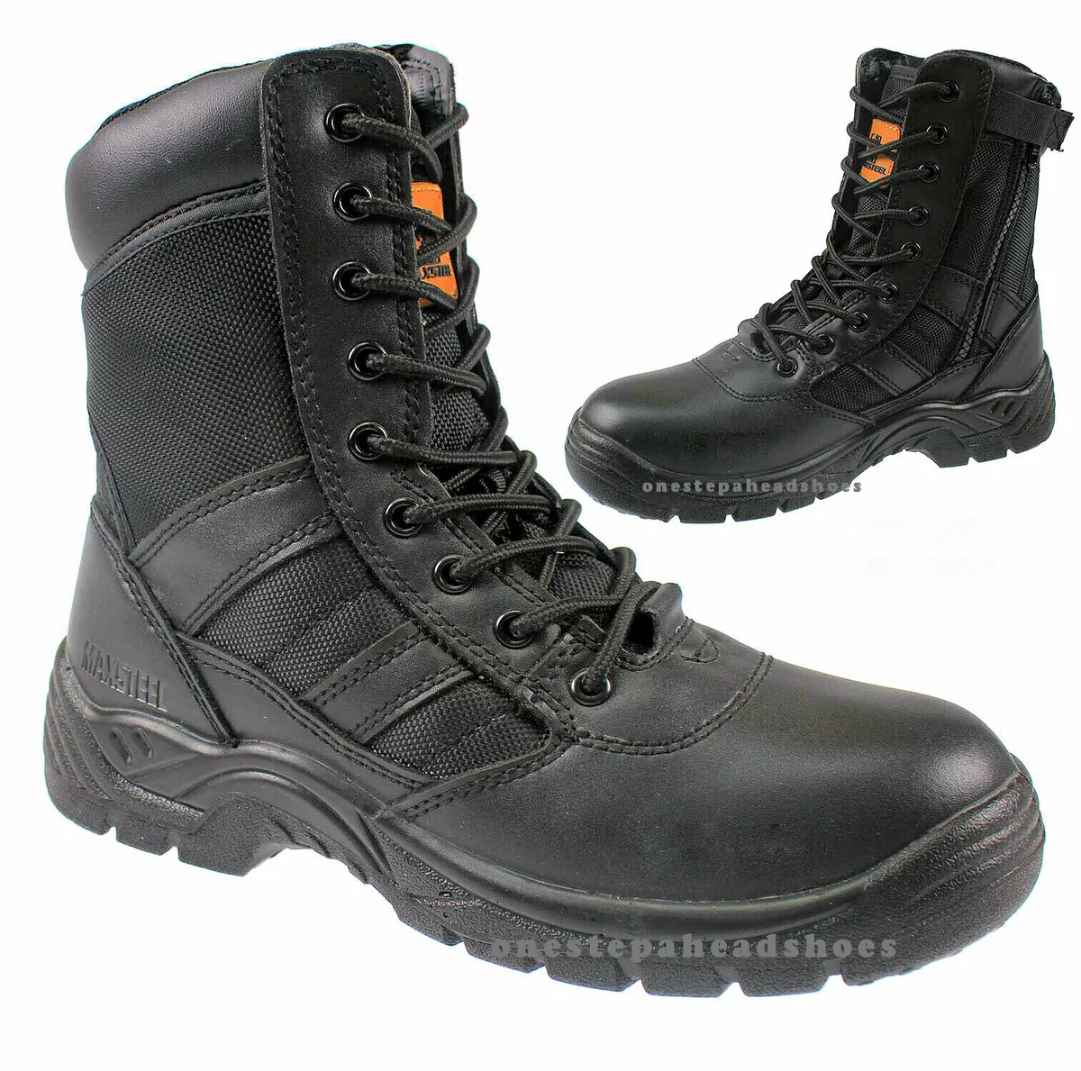 Military combat shop boots steel toe