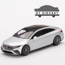 MINI GT MERCEDES BENZ EQS 580 4MATIC 1/64 HIGH TECH SILVER METALLIC MGT00508
