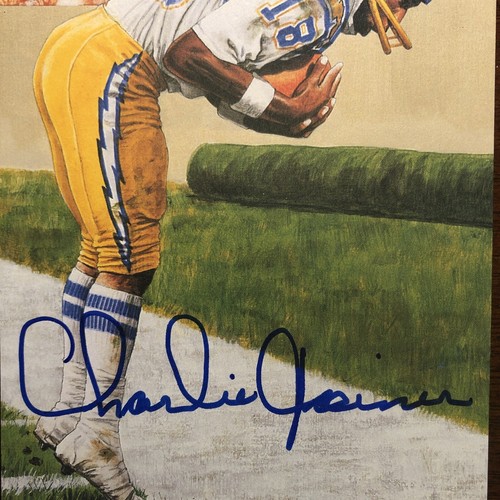 Charlie Joiner Autographed Chargers Goal Line Art Blue HOF PSA/DNA AD33168 - Picture 2 of 5