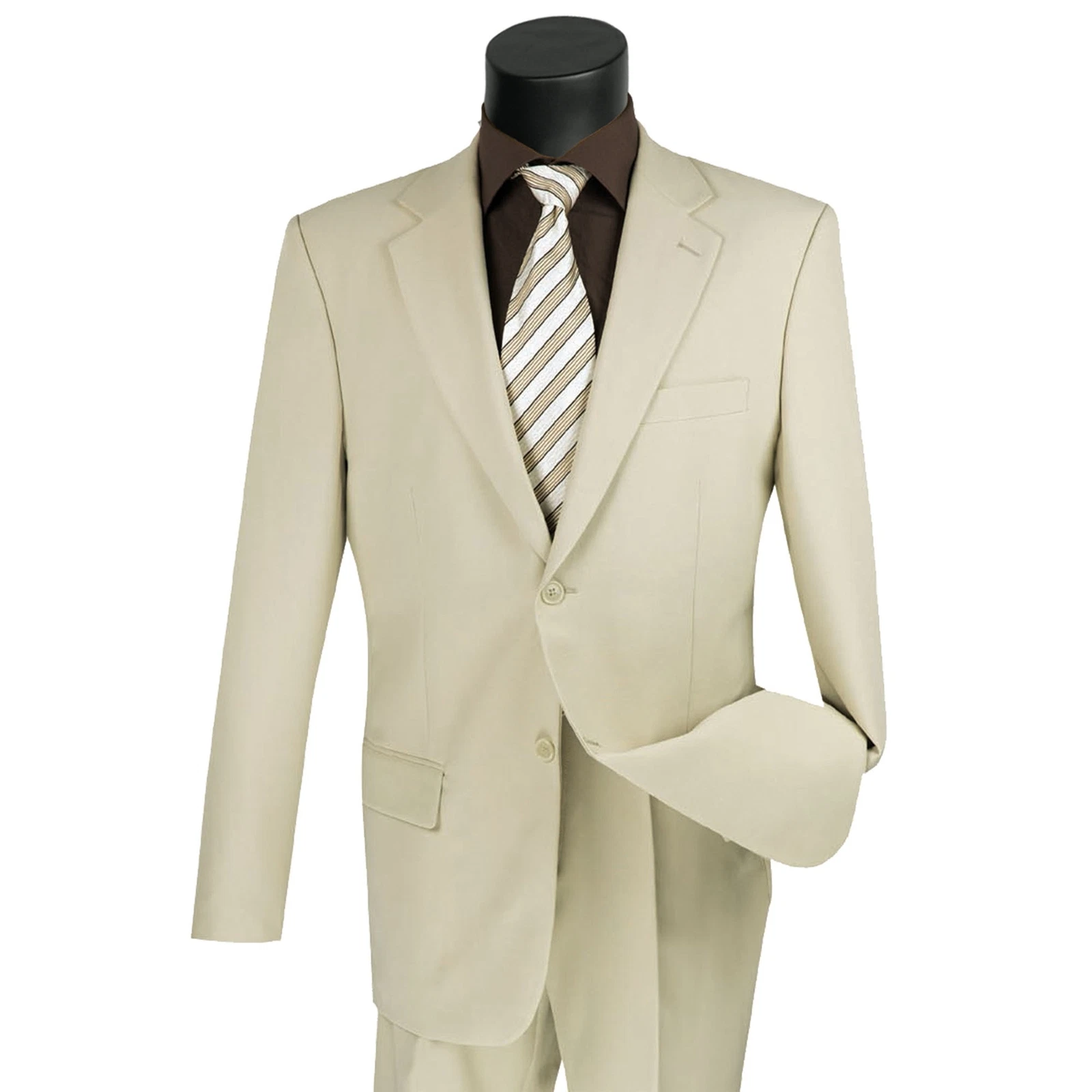 LUCCI Men's Beige 2 Button Classic Fit Poplin Polyester Suit - NEW
Opens in a new window or tab