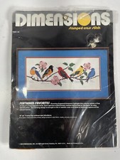 Dimensions 3042 Feathered Favorites 1984 Stamped Cross Stitch Kit 18  X 8  New