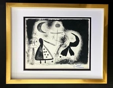 JOAN MIRO 1971 BEAUTIFUL SIGNED PRINT MATTED 11 X 14 + BUY IT NOW!! LIST $695