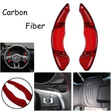 Red Carbon Fiber Front Steering Wheel Shift Paddle For VW Golf7 MK7 R 2015-2017