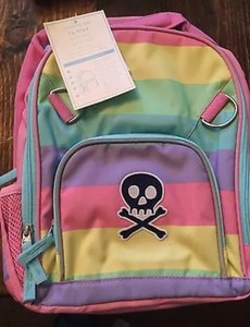 Pottery Barn Kids Fairfax Backpack Stripe Skull Patch Nwt Small Ebay