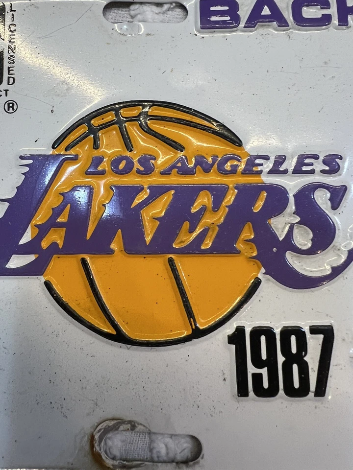 Placa de licencia de colección de los 80 LA Lakers espalda con espalda 1987 1988 campeones mundiales de la NBA Foto 3 de 4