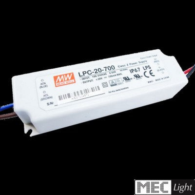 LED Netzteil/Trafo 700mA Konstantstrom 21W 9-30V DC MEAN WELL (LPC-20-700) IP67