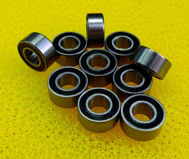 Metal Rubber Ball Bearing Bearings BLACK MR63RS MR63-2RS 3x6x2.5 mm 5 PCS