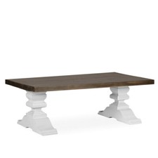 TAVOLINO BASSO COUNTRY CHIC BIANCO ETNICO FRANCESE PROVENZALE 130X70H45 MASSELLO