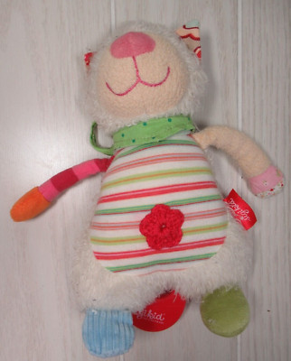 Sigikid cat white multicolor stripes Musical Plush Baby Crib Toy red flower