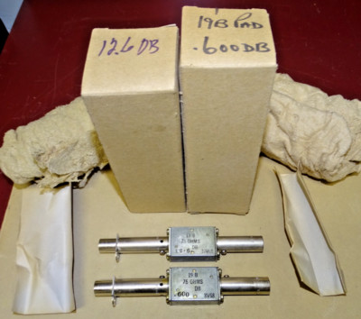 2 Western Electric Type 19B, 75 Ohm Pads, .6 and 12.6 DB, NOS