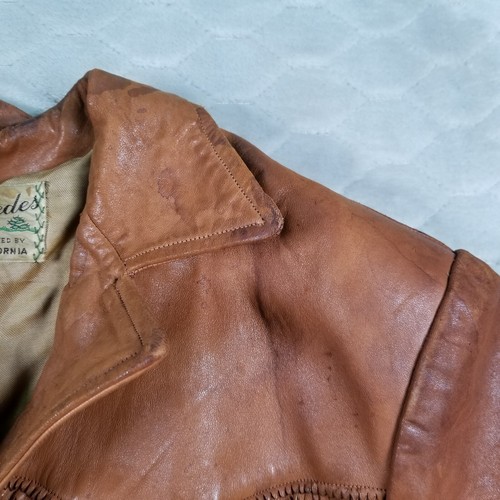 Chaqueta De Colección Para Mujer Cuero Flecos Años 70 Desierto Suedes Taylors of California Talla M - Imagen 10 de 18