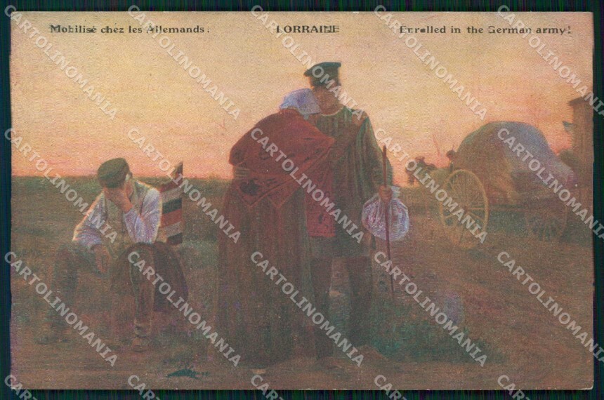 WWI WW1 French Propaganda Lorraine Anti German cartolina XF9098