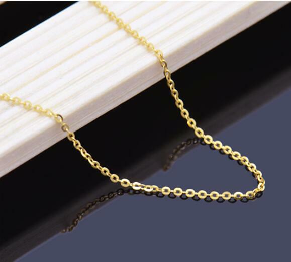 Wholesale real 18“ Pure 18K solid Gold Necklace Lady Chain