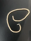 Vintage Costume Jewelry Faux Pearl glass Necklace Marked Japan. 1950's era