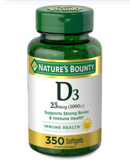 Nature  s Bounty D3 25mcg 1000 Iu 350 Rapid Softgels EXP 03/28