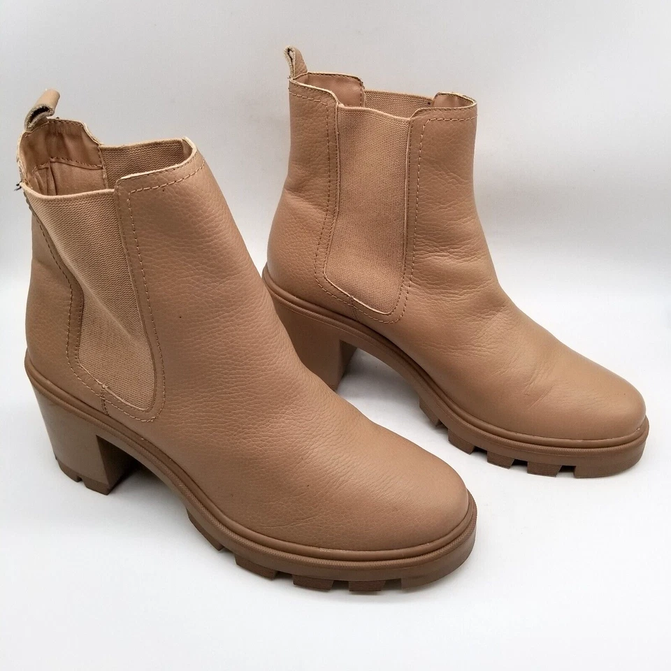 Splendid女式米色皮革Marion厚底靴11 — 第 3/4 张图片