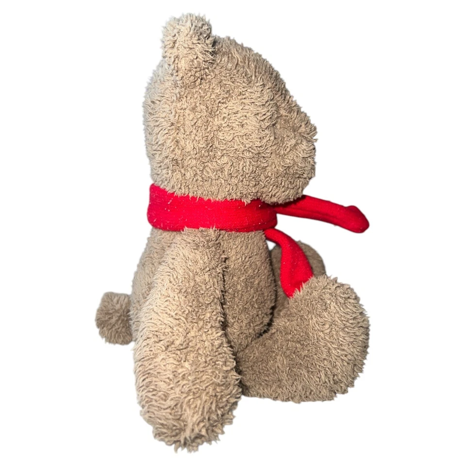 "Bufanda roja de oso de peluche marrón Carters peluche de vacaciones 10"" pulgadas" Foto 4 de 4
