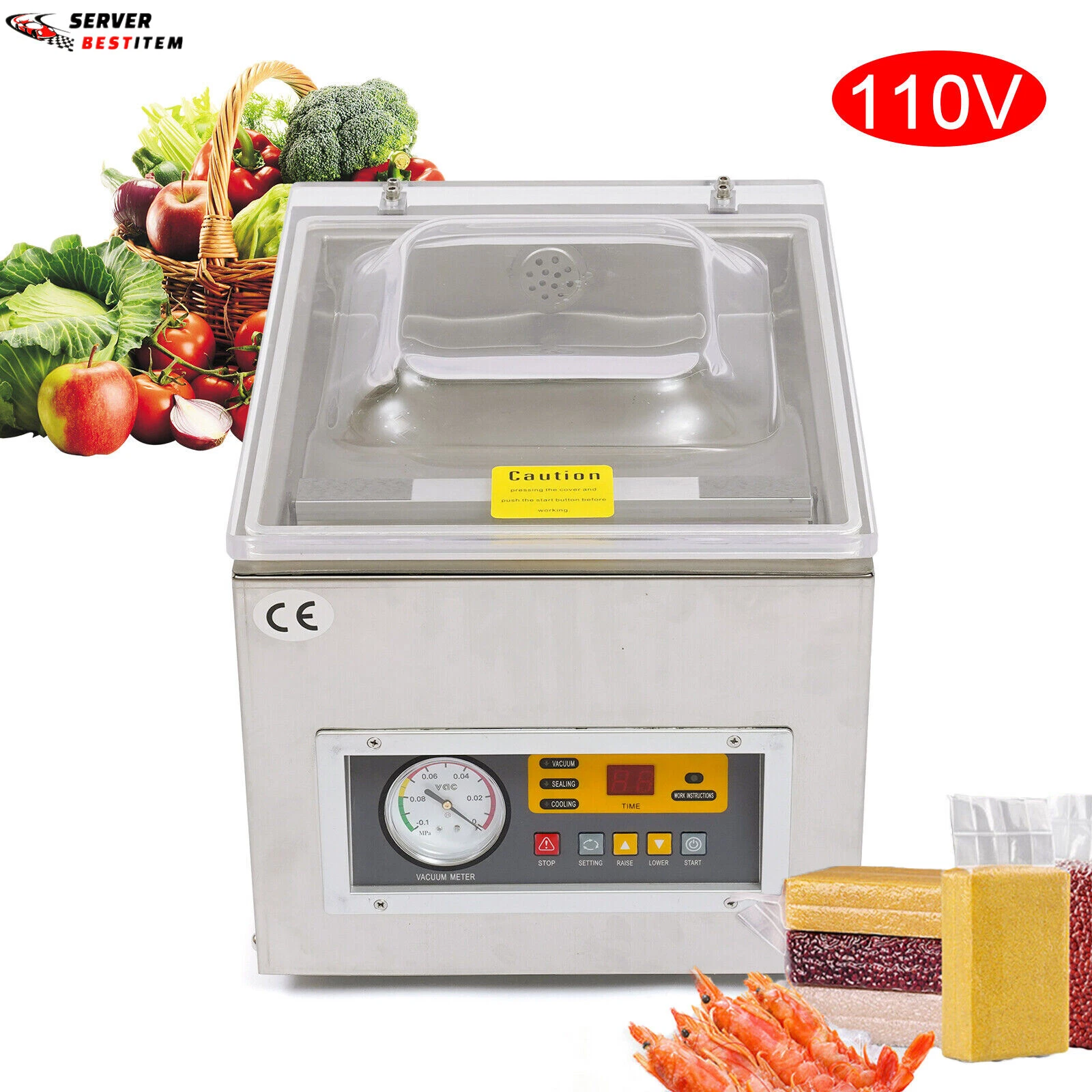 Commercial Table Top Packing Sealing Machine Vacuum Chamber Sealer Food Saver