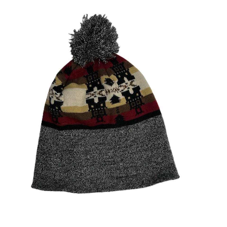 Gorro Crooks And Castles color crema bronceado geométrico plegable pompón Foto 3 de 4