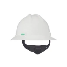 MSA Safety 475369 V-Gard Full Brim Hard Hat, Slotted, Type 1, Class E, Fas-Trac