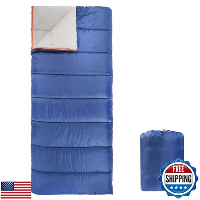 Amazon Basics Cold Weather Sleeping Bag, Twin, Blue