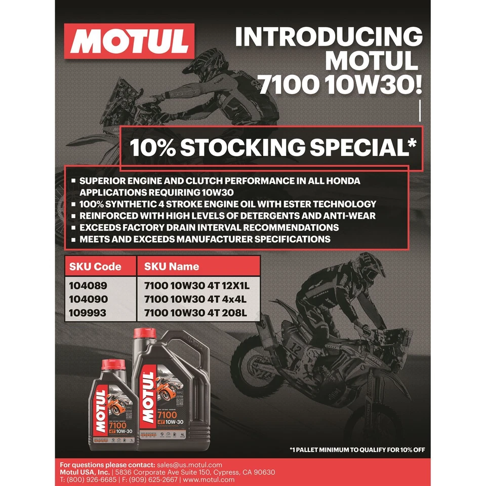 Aceite sintético Motul 7100 4T 10W30, 4 litros 104090 Foto 2 de 4