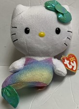 Ty Beanie Baby Babies SANRIO Hello Kitty Plush 6" Rainbow Mermaid With Tags