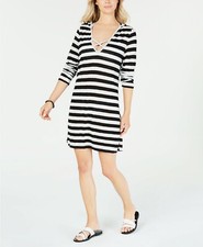 Miken Long-Sleeve Hooded Cover-Up Dress MSRP 44 Size S  1U 459 NEW