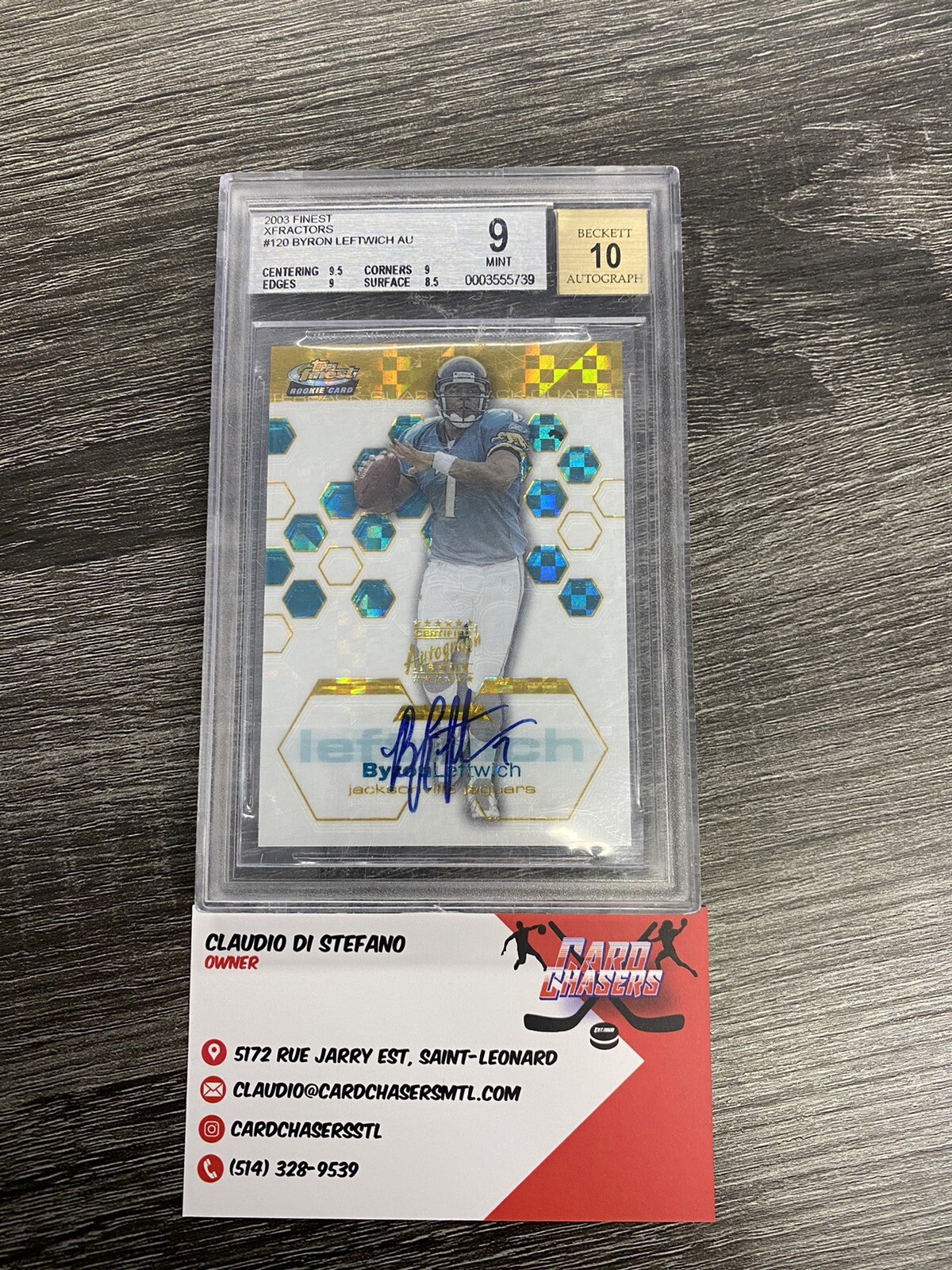 Byron Leftwich Finest #120 Autograph, Gold X-Fractor