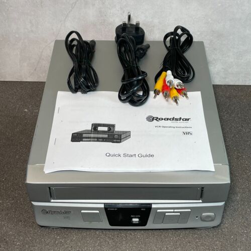 Lecteur cassette vidéo portable Roadstar 12v/240v VHS MAGNÉTOSCOPE + câbles | Caravane - Photo 1/12