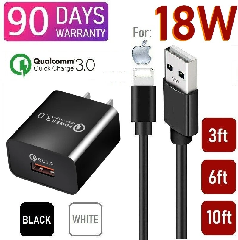 18W Fast Wall Charger Cube USB cable For iphone X,XS,11,12,Samsung Galaxy S10[Q3 - Image 2 of 4