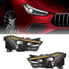LED Headlights For Maserati Ghibli 2014-2019 DRL Sequential Front Lamp Assembly