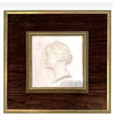 Antique Plaster Portrait A.G. Heaton Sculpture Painting Art Jefferson Davis? Art