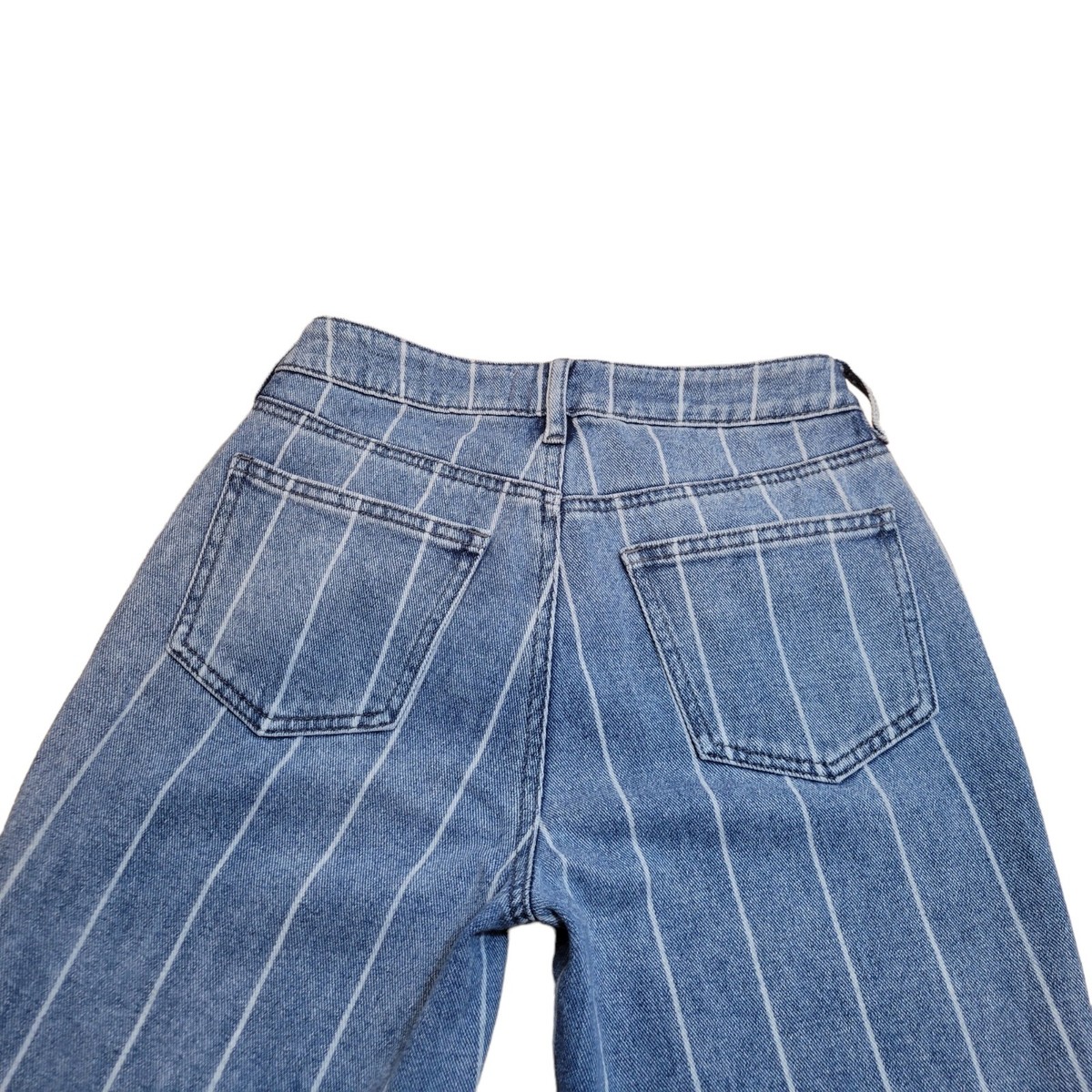 PacSun Striped Jeans 24 Mom High Rise Tapered Ankle Length